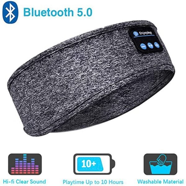 Color: Grey 3pcs - Sleep Headset Bluetooth Headscarf Headband Wireless